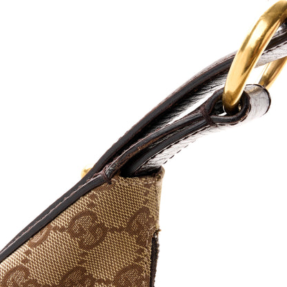 Gucci Monogram Medium Horsebit Chain Hobo Dark Brown 17 of 18