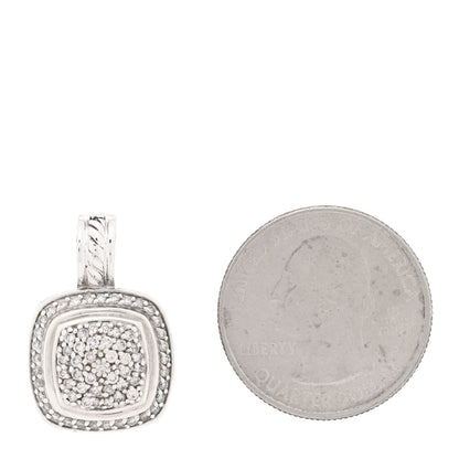 David Yurman Sterling Silver Pave Diamond 10mm Albion Pendant 2 of 3