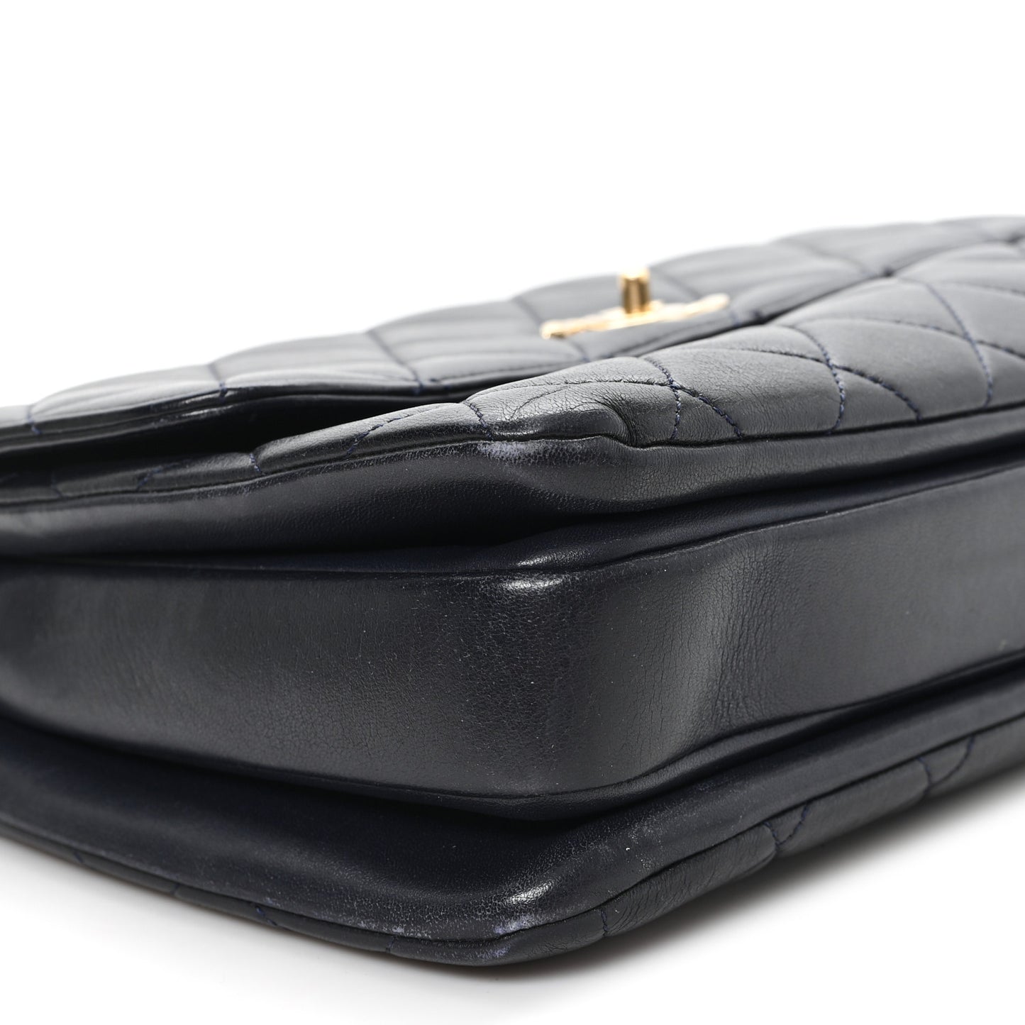 Lambskin Quilted Medium Trendy CC Flap Dual Handle Bag Black