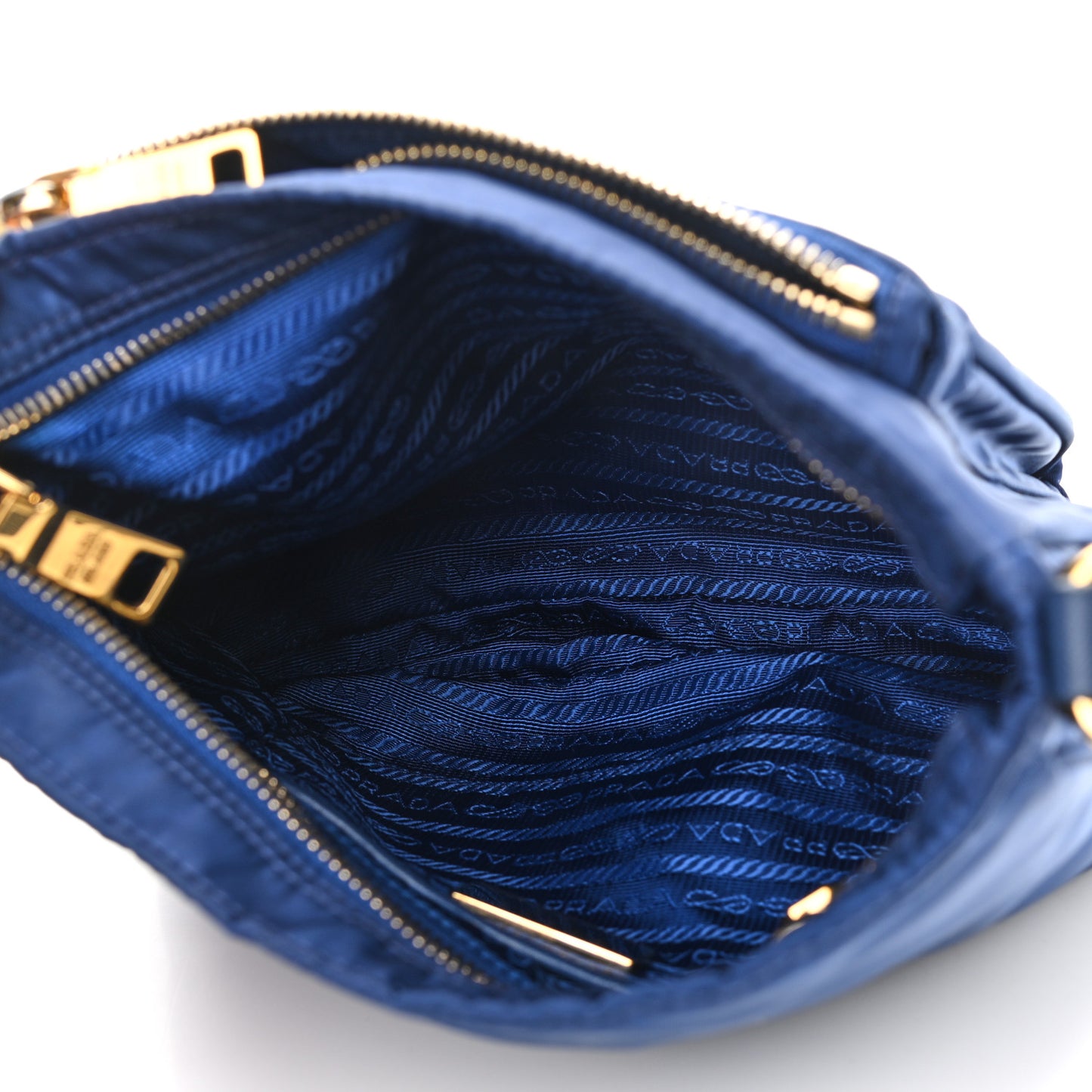 Tessuto Nylon Saffiano Crossbody Bag Blue
