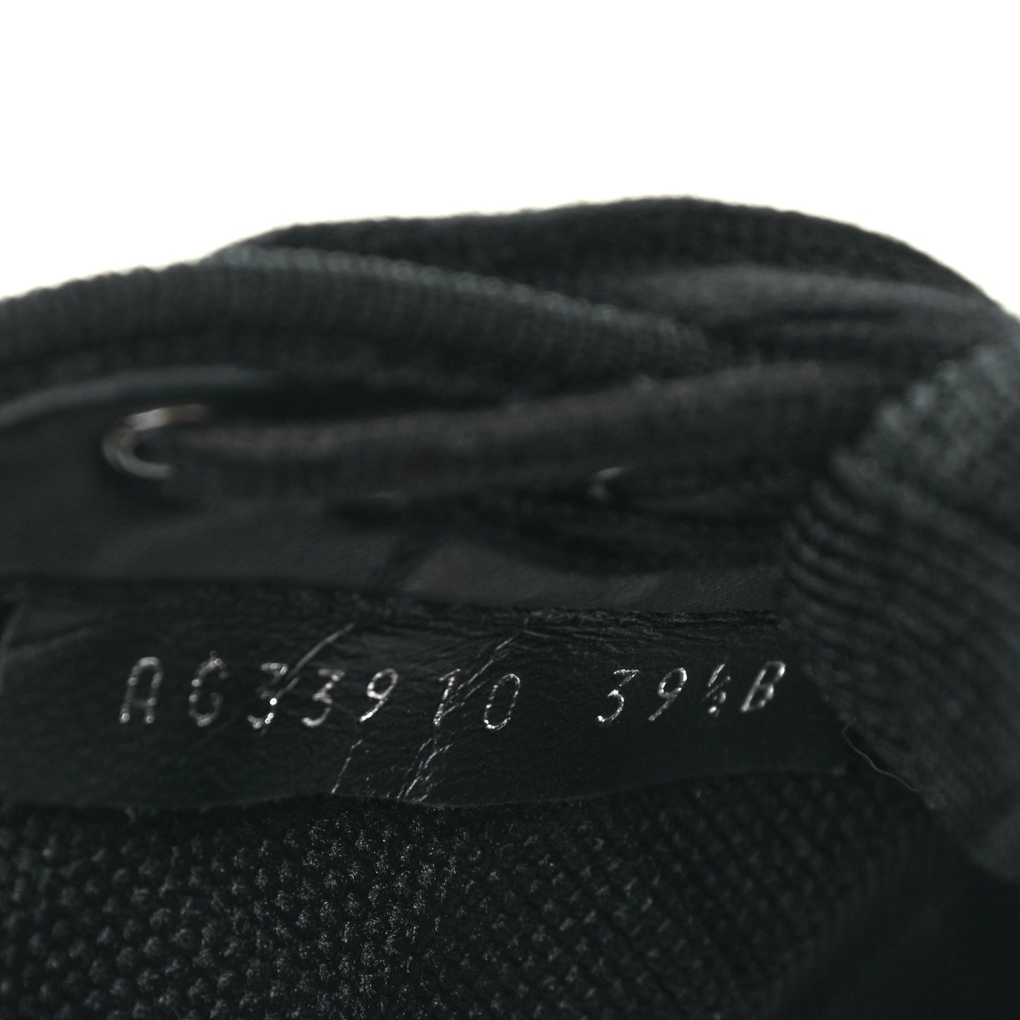 Fabric Quilted Lambskin Cap Toe Lace Up Sneakers 39.5 Black