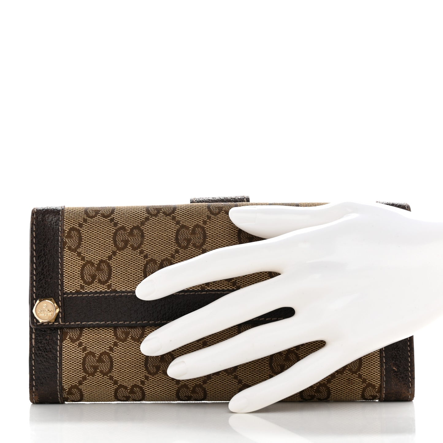 Crystal Monogram Continental Charmy Wallet Brown