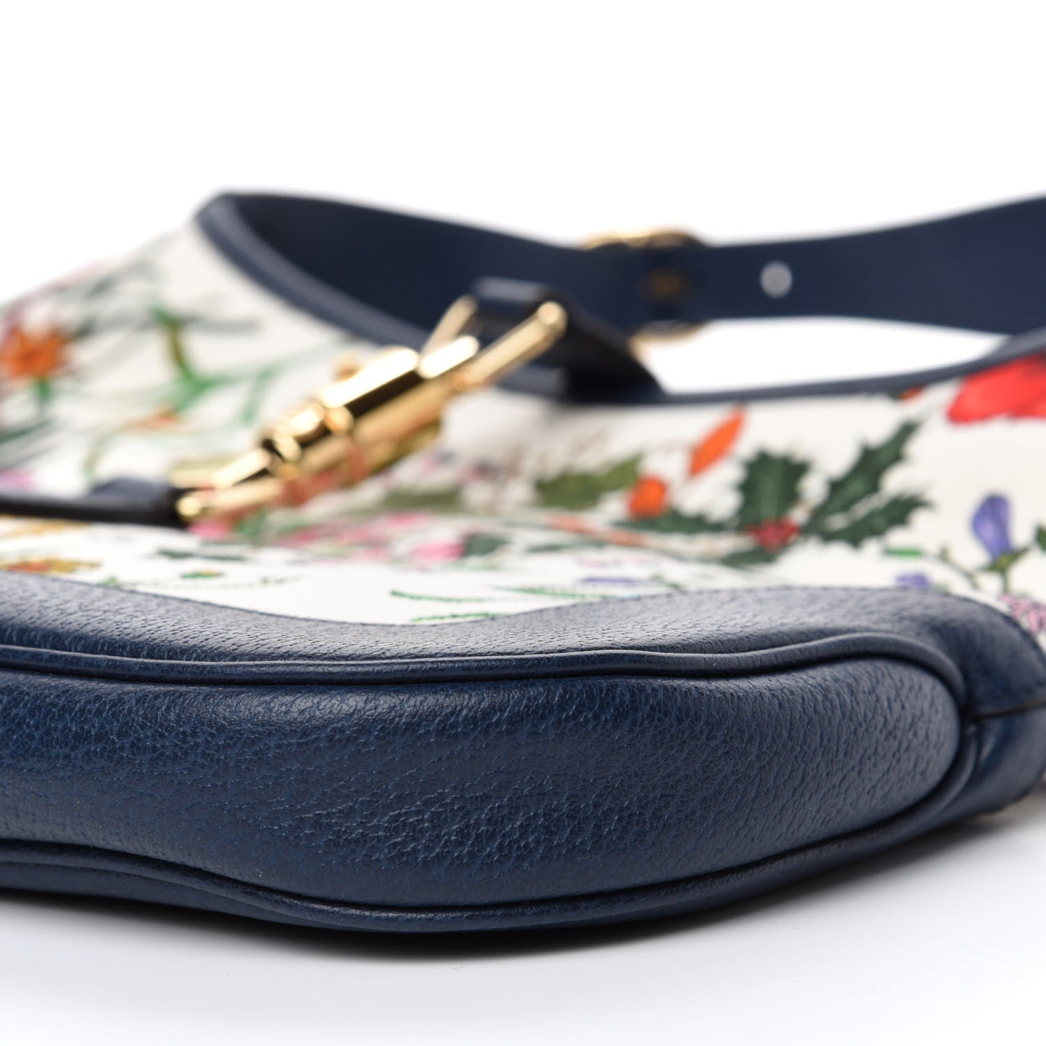 Gucci Canvas Flora Medium Jackie Hobo Blue Agata 7 of 10