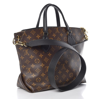 Louis Vuitton Monogram Flower Zipped Tote MM Black 4 of 12