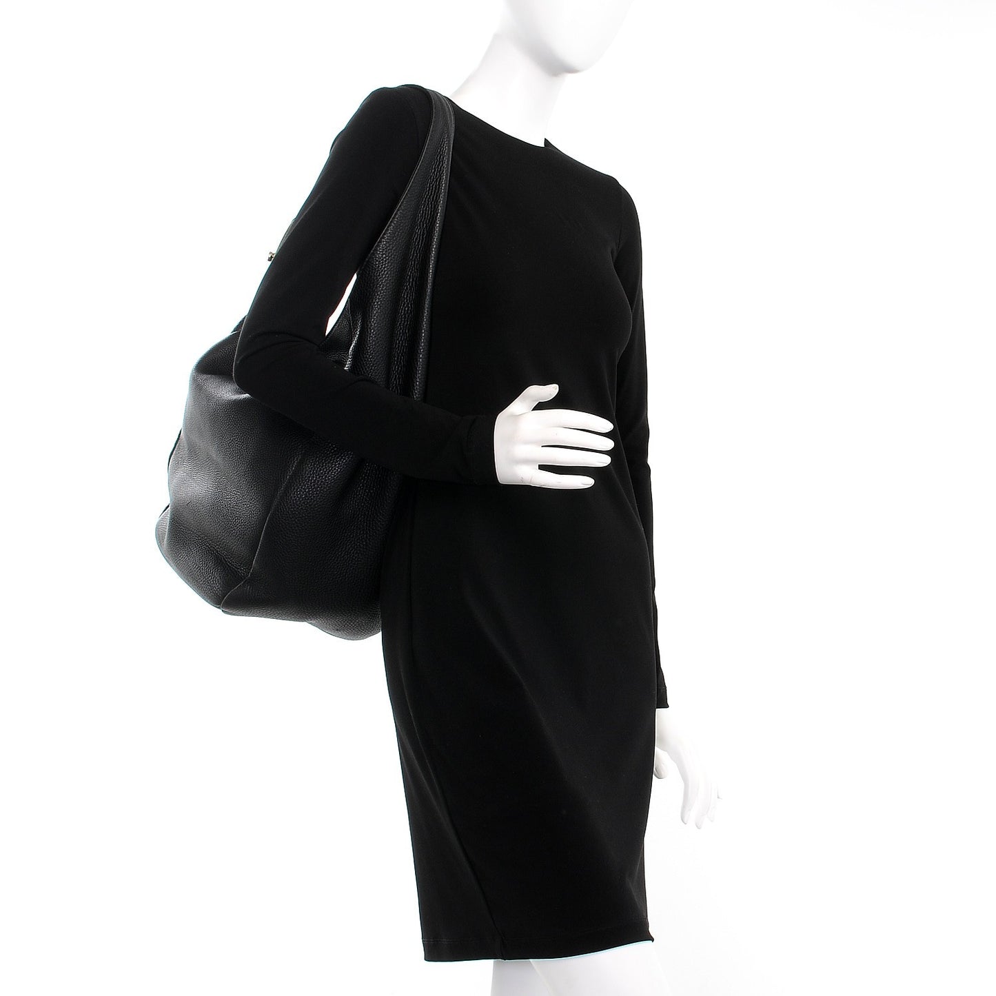 Calfskin Greenwich Medium Shoulder Bag Black