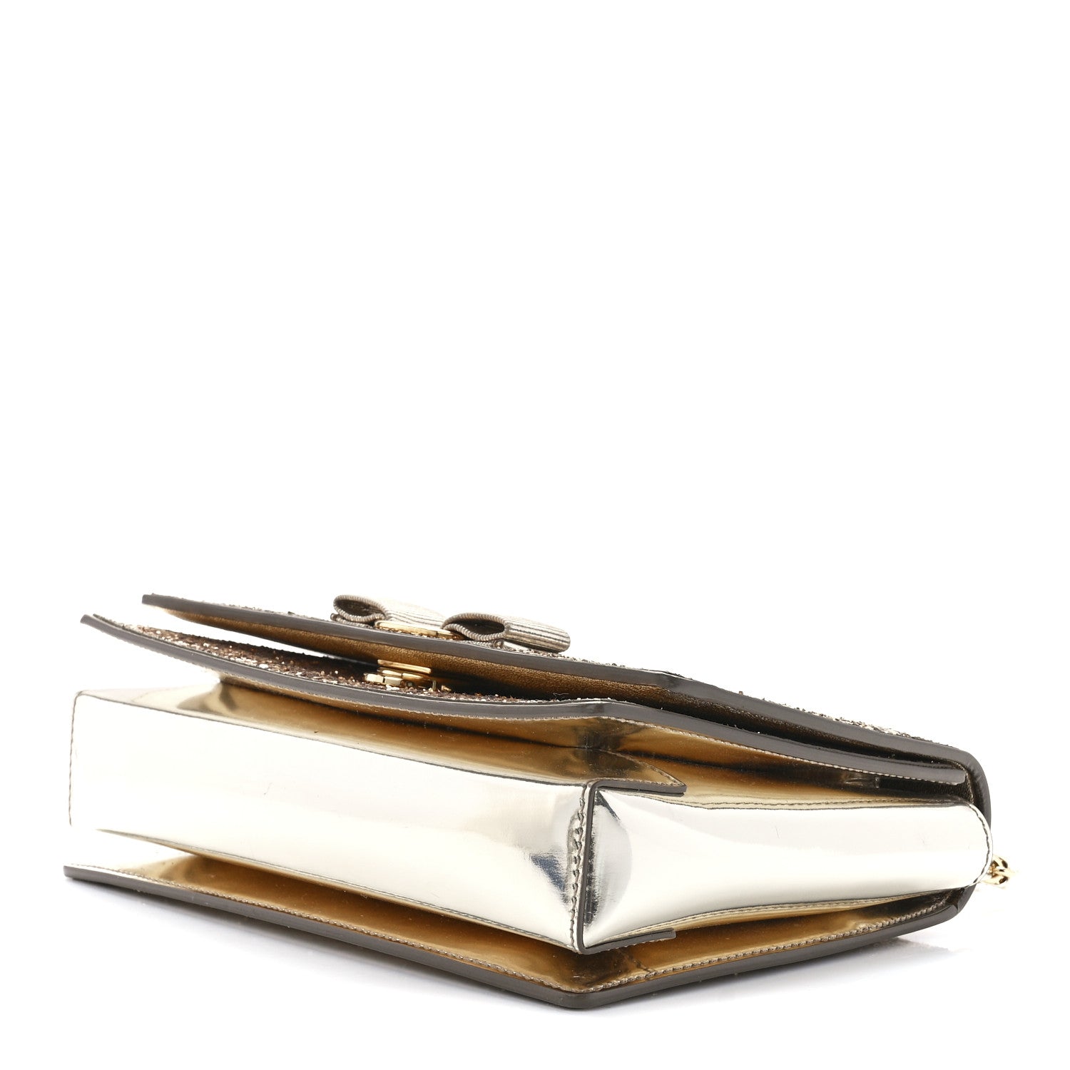 Salvatore Ferragamo Glitter Vara Bow Flap Crossbody Gold 10 of 12