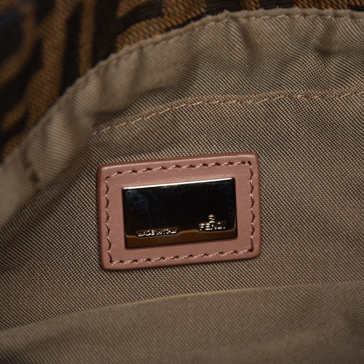 Fendi Zucca Cuoio Lucido Small Chef Shoulder Bag Tobacco Bois de Rose 7 of 8