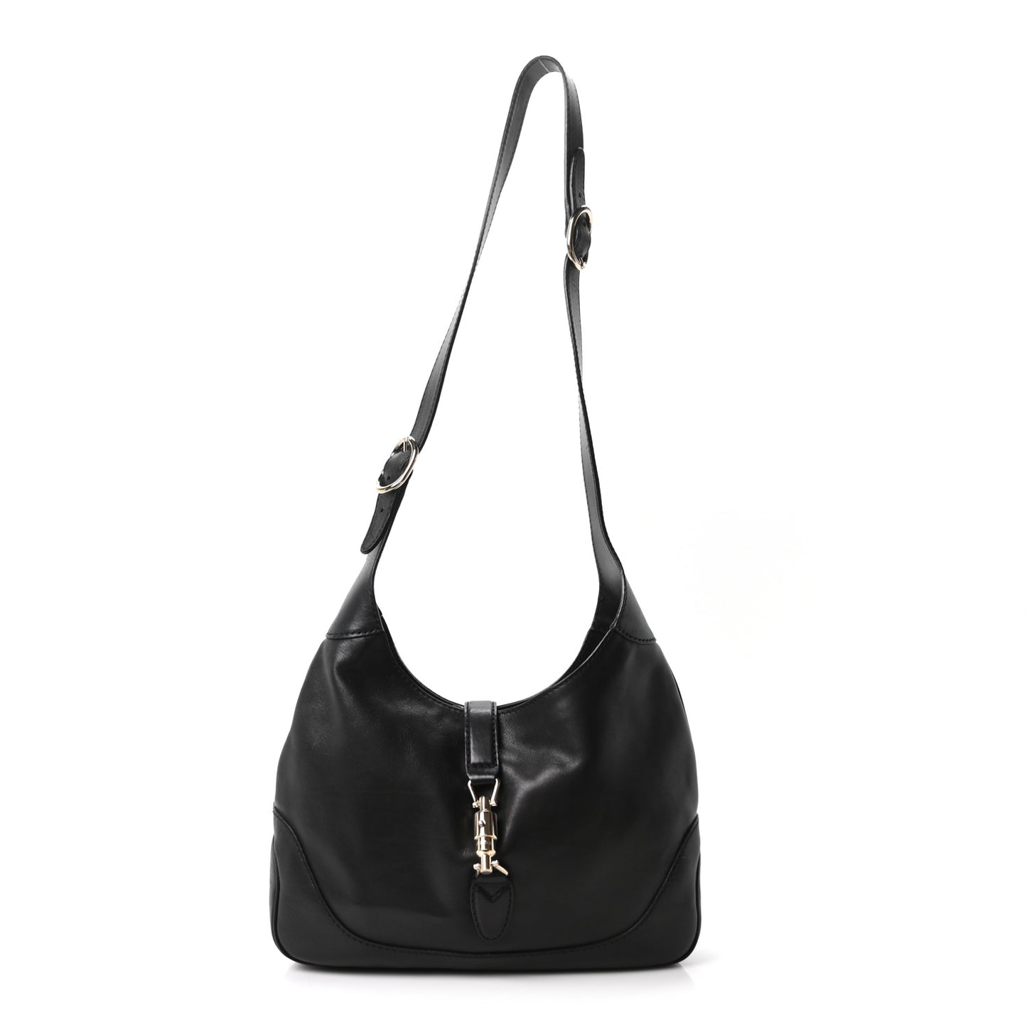Calfskin Medium New Jackie Shoulder Bag Black