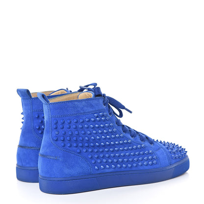 Christian Louboutin Suede Mens Louis Spikes Flat Sneakers 43 Azzurro 4 of 10