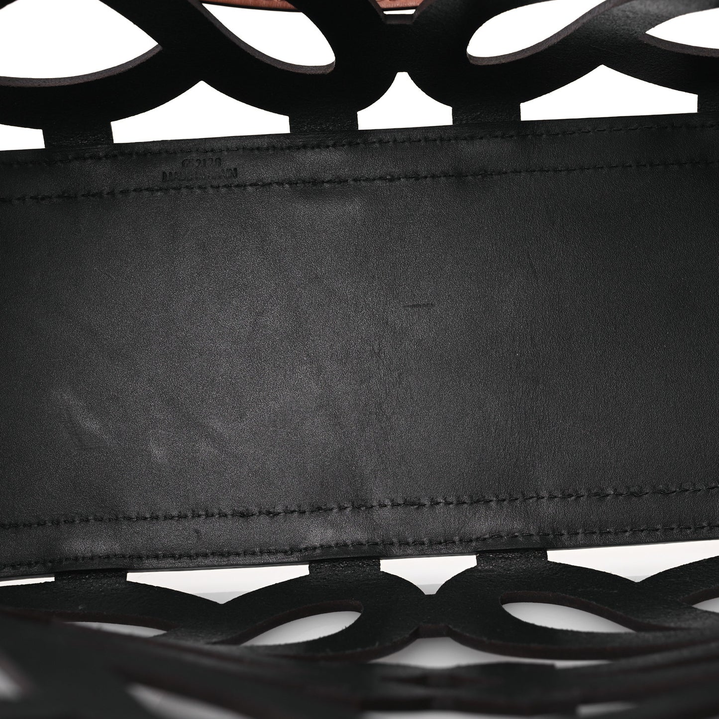 Smooth Calfskin Small Anagram Cutout Tote Black