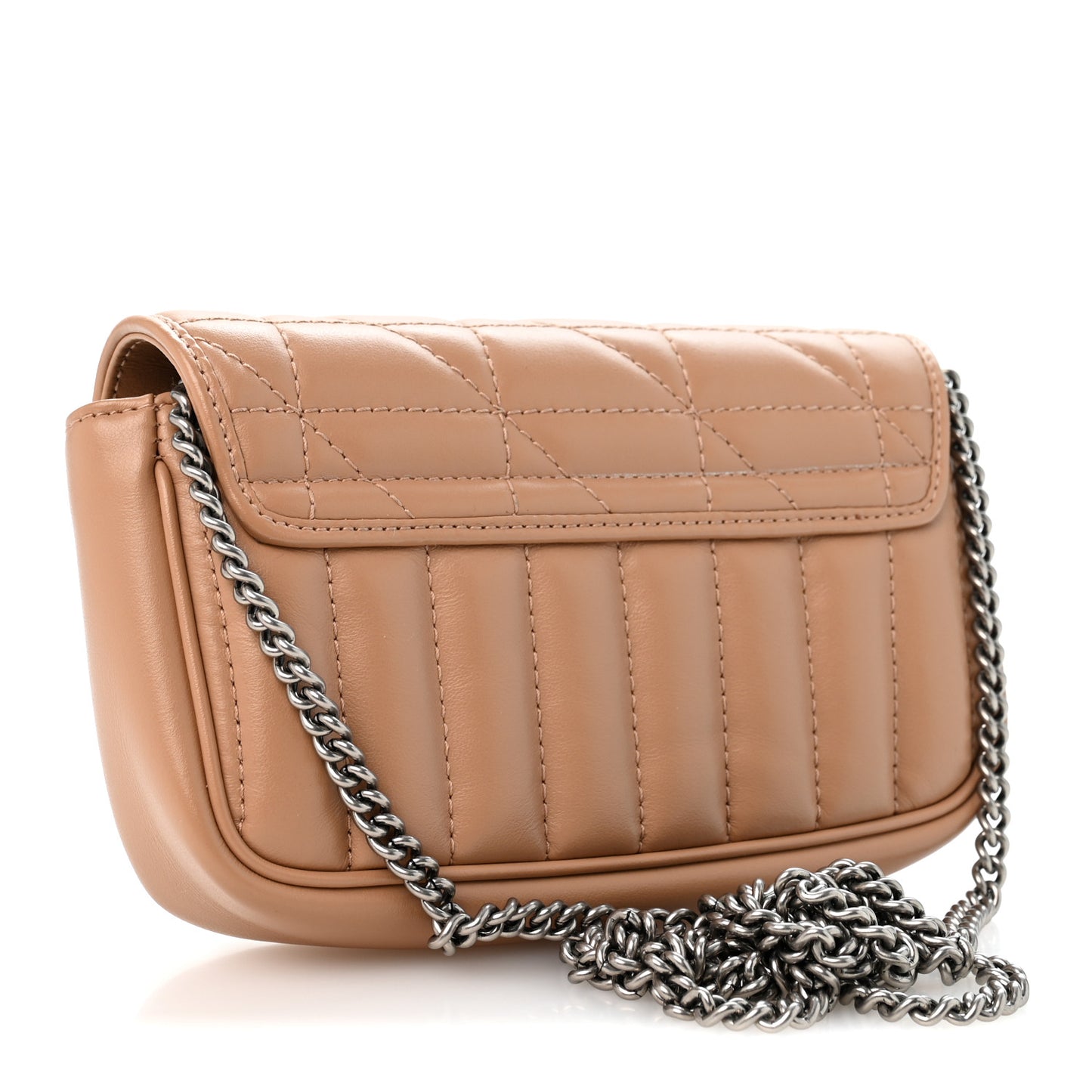 Calfskin Matelasse Aria Super Mini GG Marmont Shoulder Bag Camelia