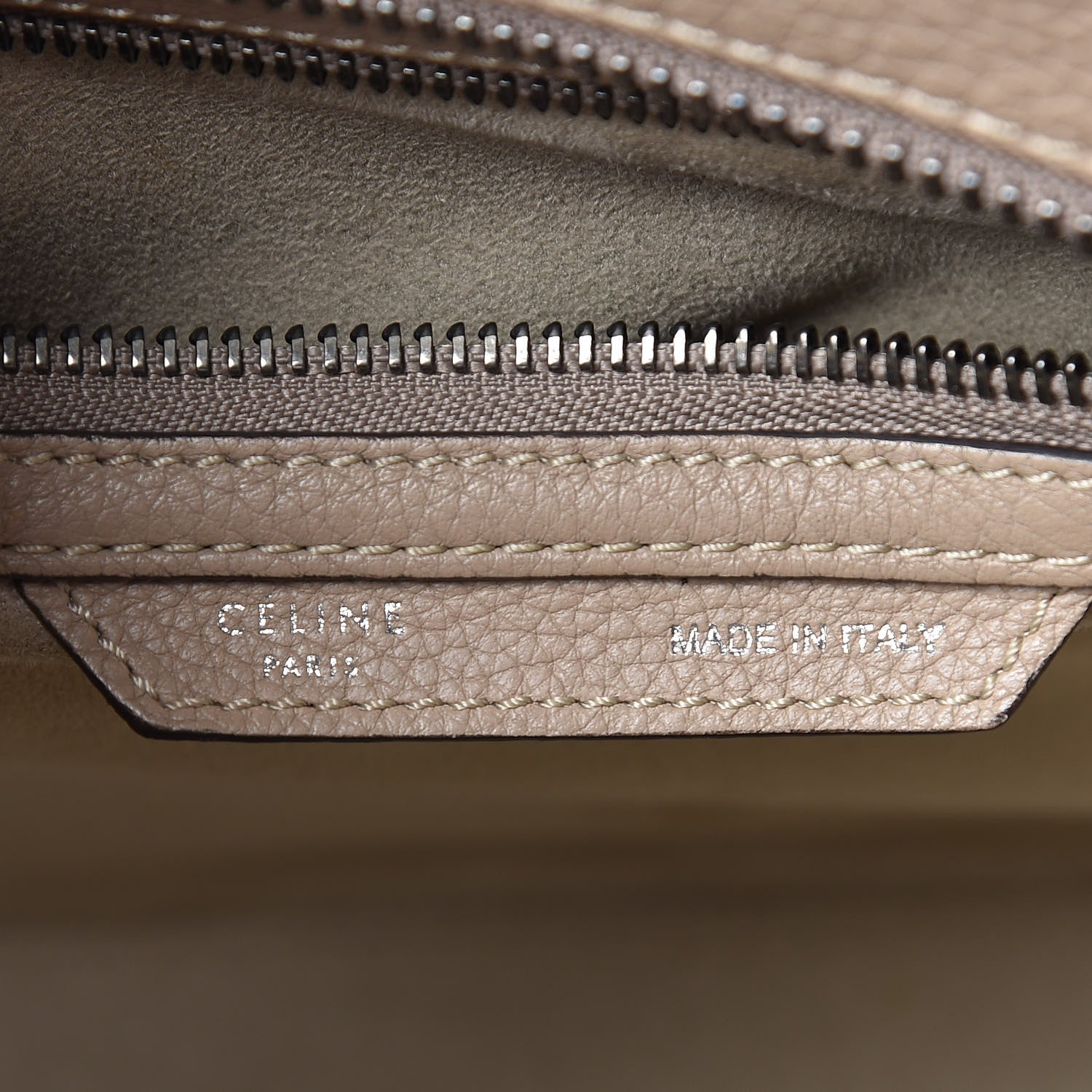 Celine Drummed Calfskin Micro Luggage Dune 7 of 17