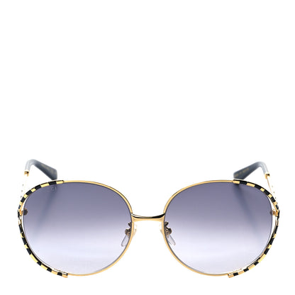 Gucci Metal Round Frame GG0595S Sunglasses Gold Black 4 of 7