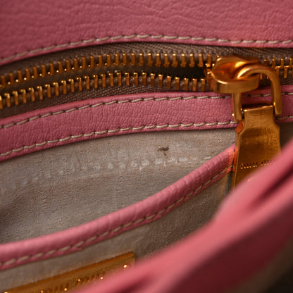 Miu Miu Goatskin Madras Shoulder Bag Rosa 9 of 17