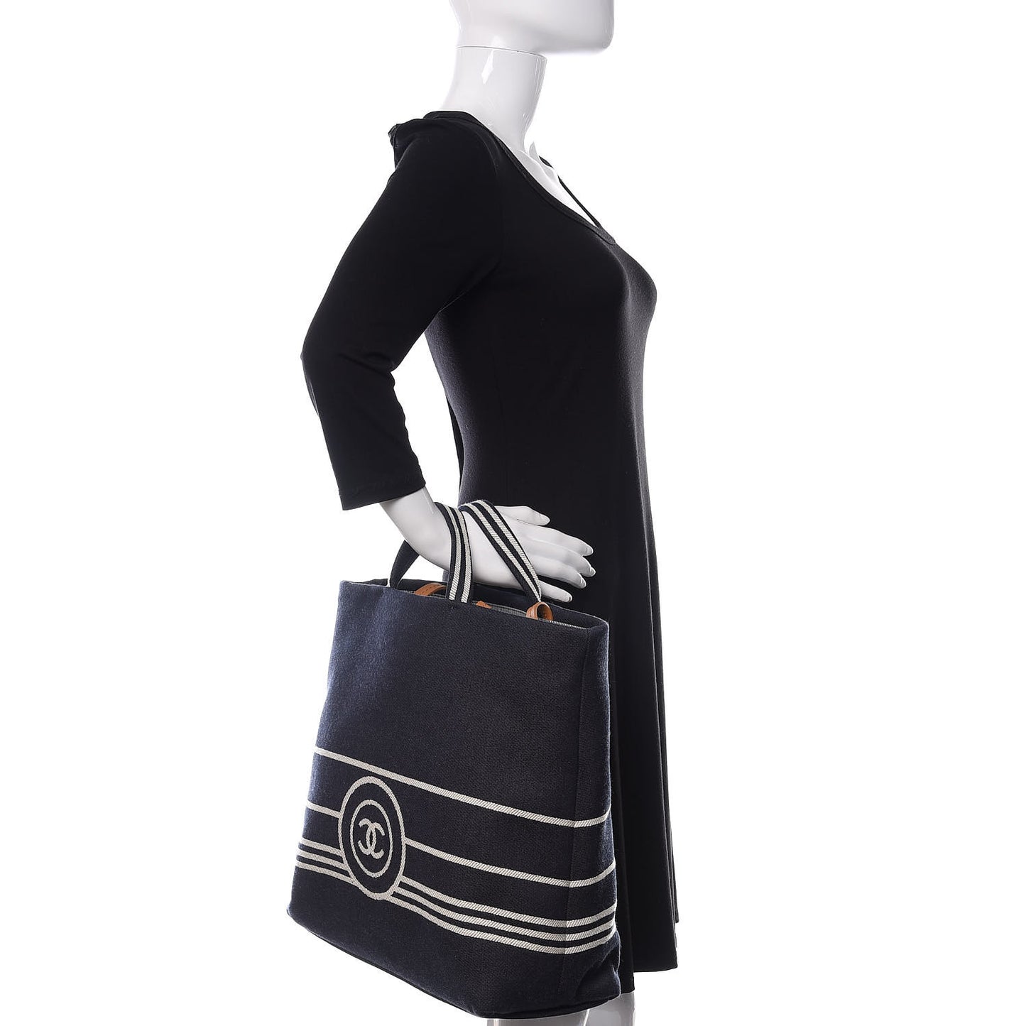 Denim Tall Shopping Tote Blue