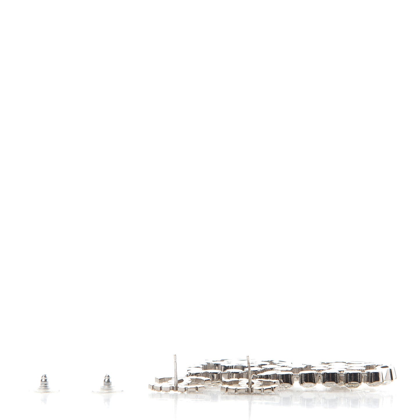 Crystal CC Drop Earrings Silver