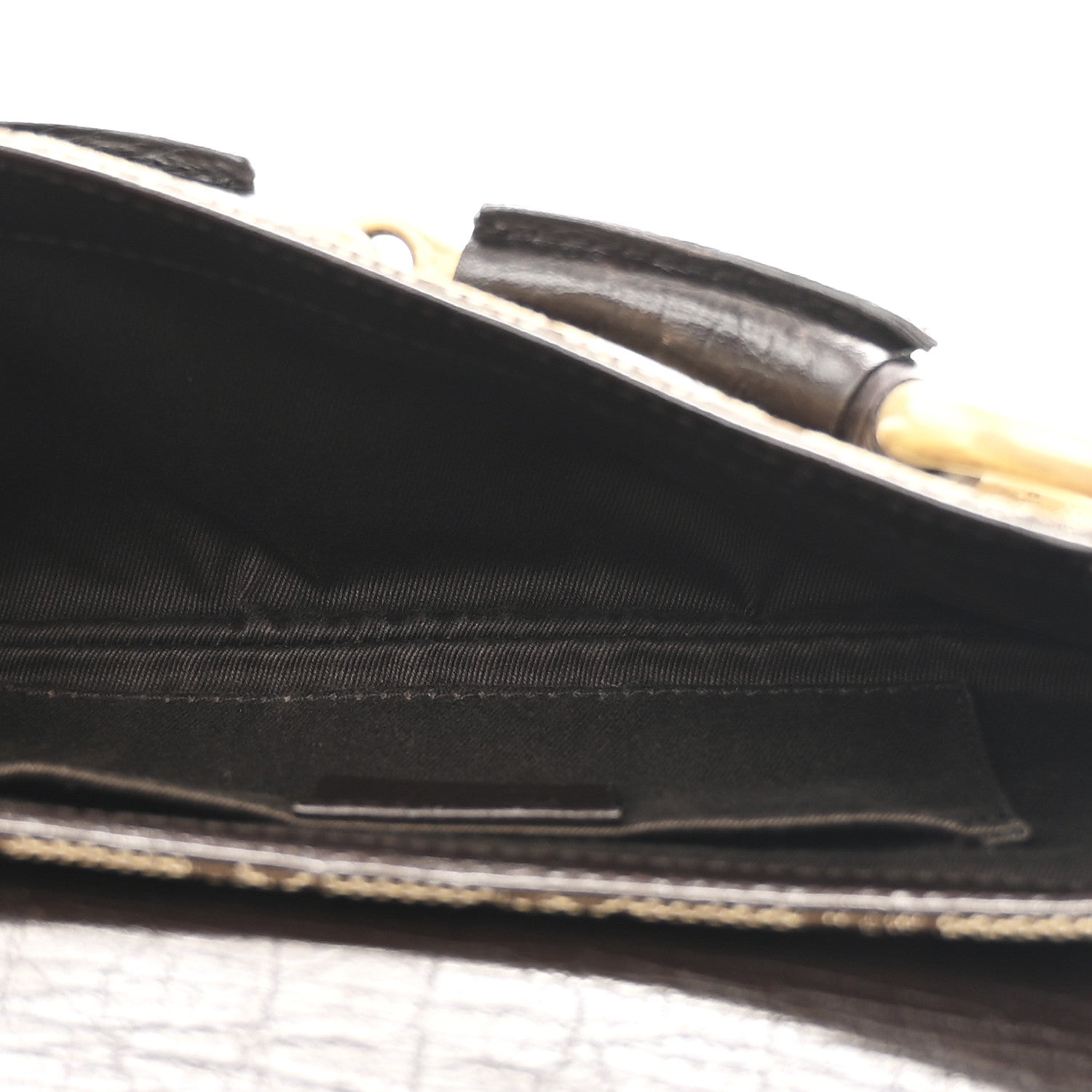 Gucci Monogram Horsebit Clutch Dark Brown 5 of 10