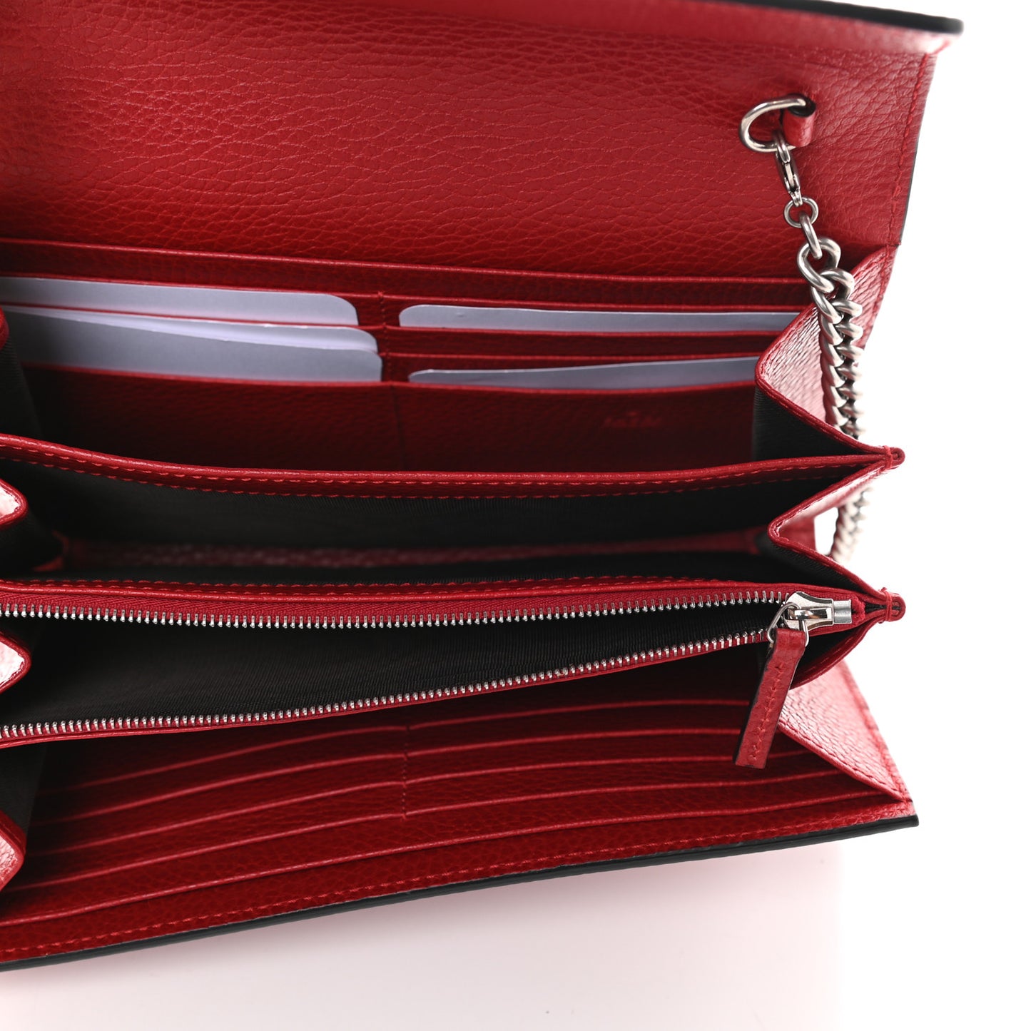 Calfskin Mini Dionysus Chain Wallet Hibiscus Red
