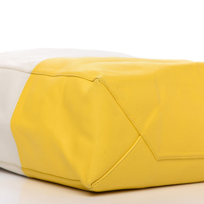 Celine Lambskin Vertical Bi-Cabas White Sun Yellow 6 of 9