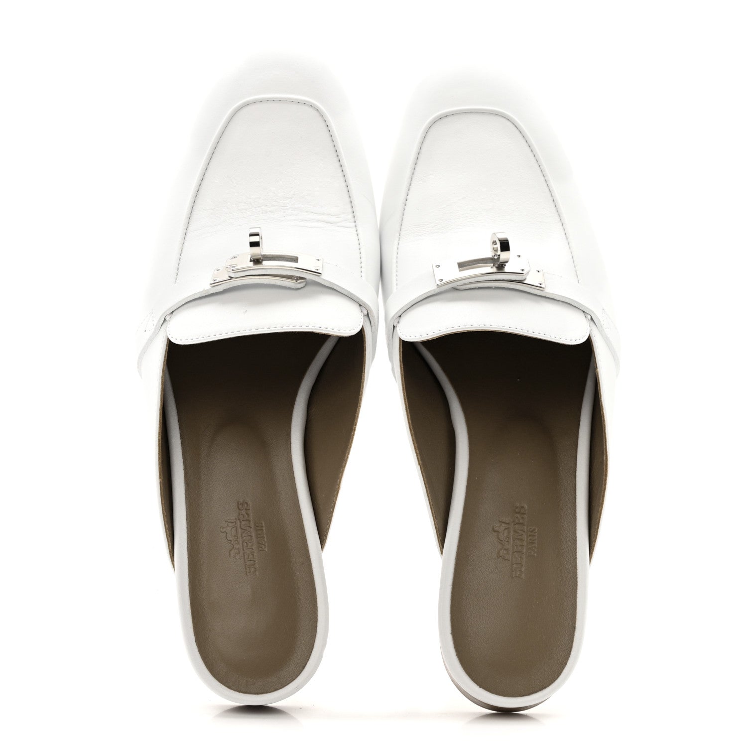 Hermes Calfskin Oz Mules 38.5 White 2 of 11