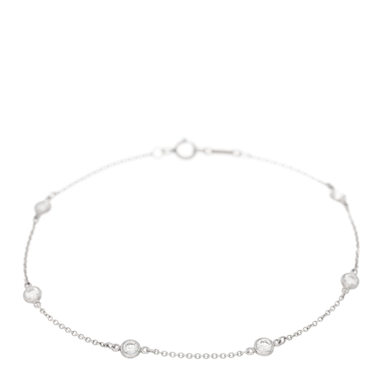 Tiffany Platinum Diamond .60ctw Elsa Peretti Diamonds by the Yard Station Bracelet 1 of 4