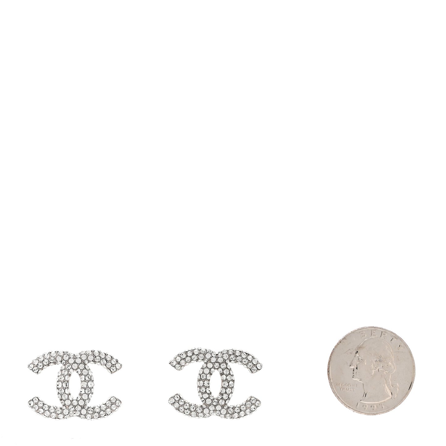 Crystal CC Earrings Silver