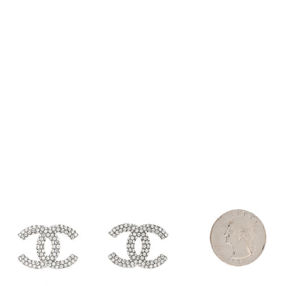 Chanel Crystal CC Earrings Silver 2 of 4