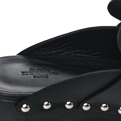 Hermes Calfskin Calya Mules 38 Black 8 of 11
