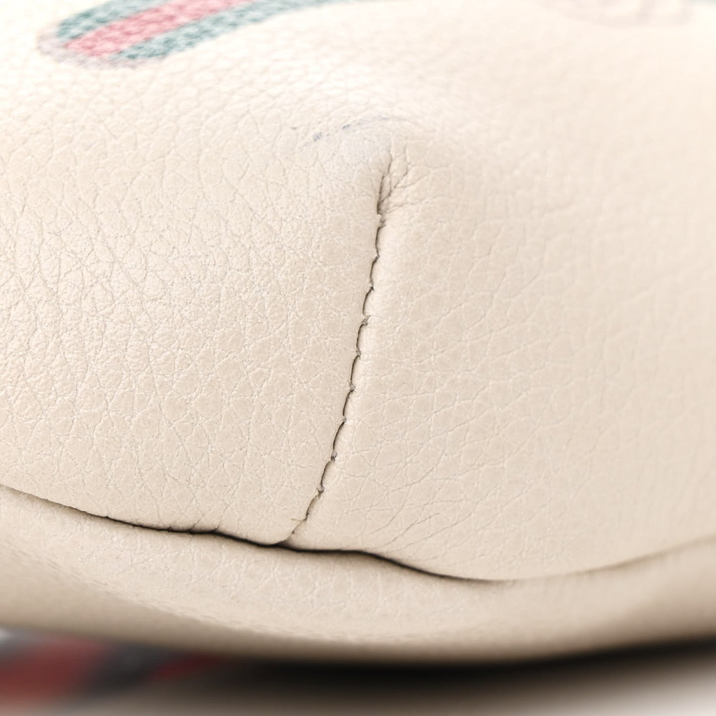 Grained Calfskin Small Logo Belt Bag White