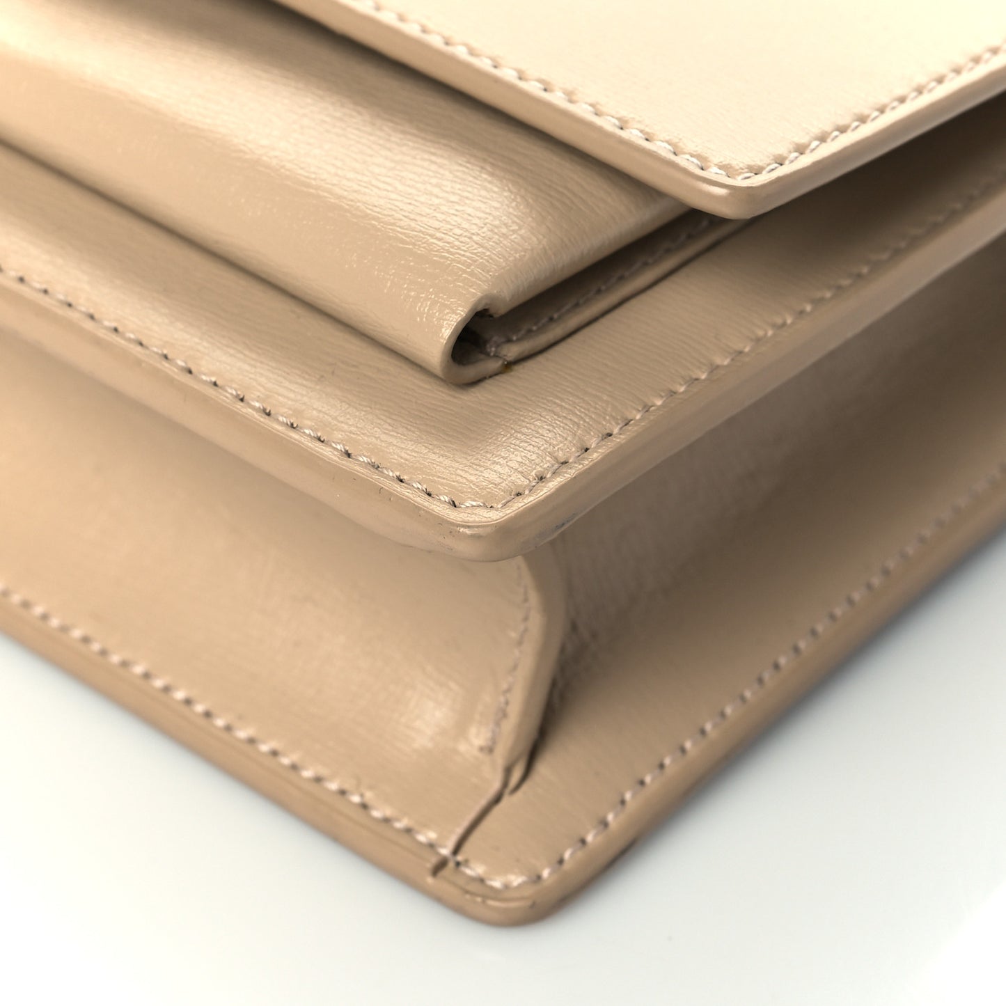Calfskin Monogram Sunset Chain Wallet Nude Powder