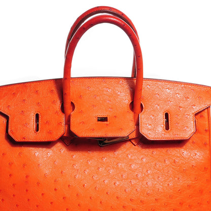 Hermes Ostrich Birkin 35 Orange 23 of 28