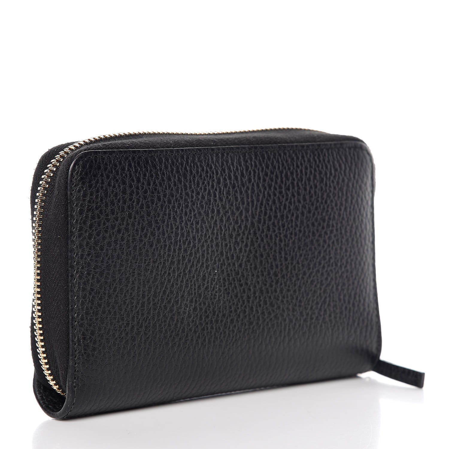Gucci Pebbled Calfskin Zip Around Wallet Black 3 of 11