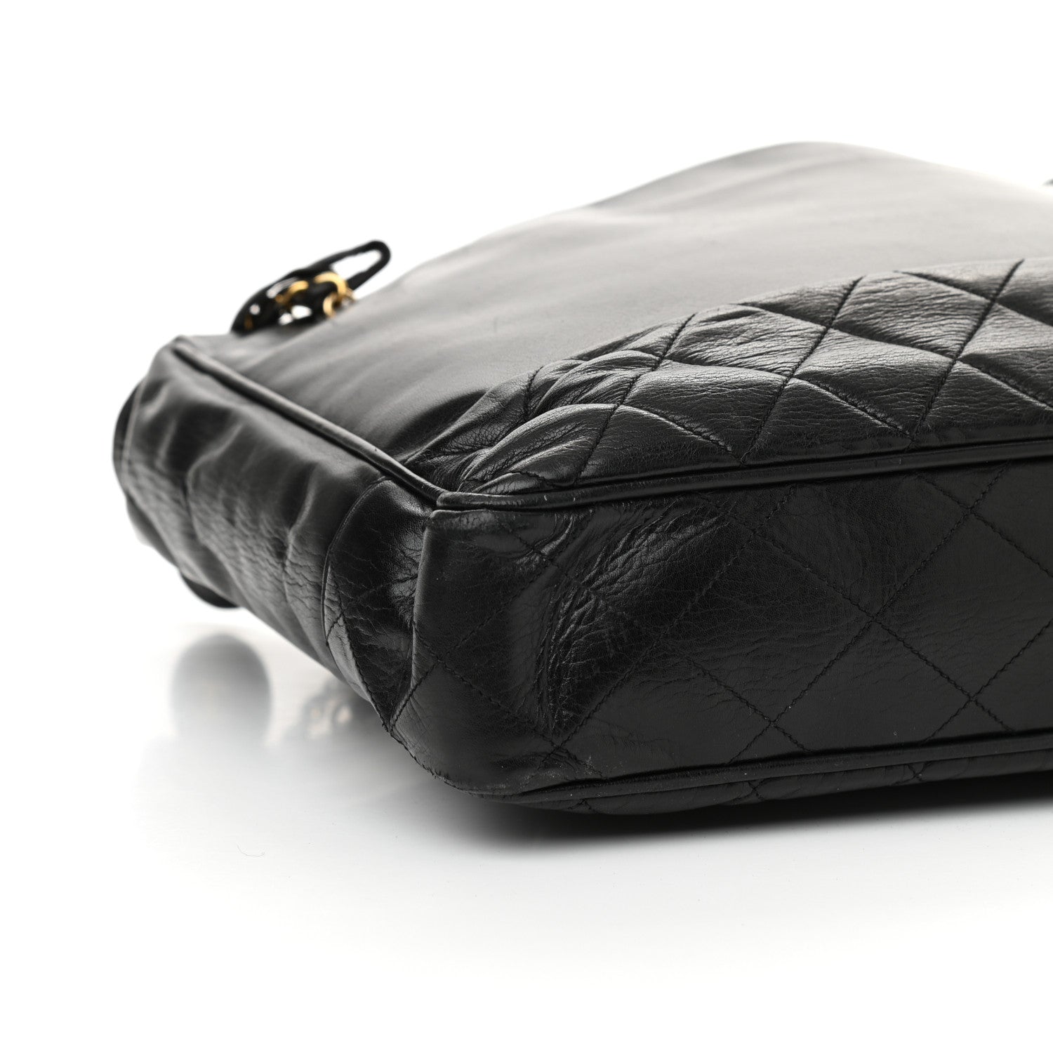 Chanel Lambskin Quilted Shopping Tote Black 9 of 12