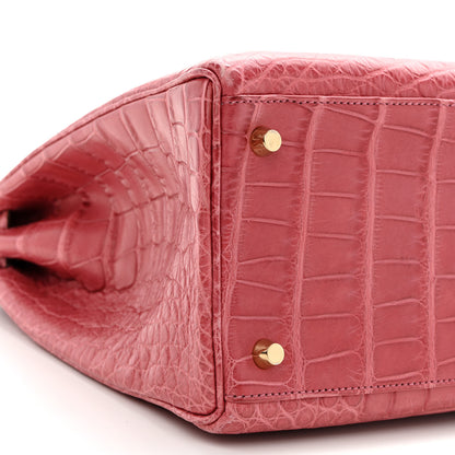 Hermes Matte Alligator Kelly Retourne 35 Rose De Bois 9 of 17