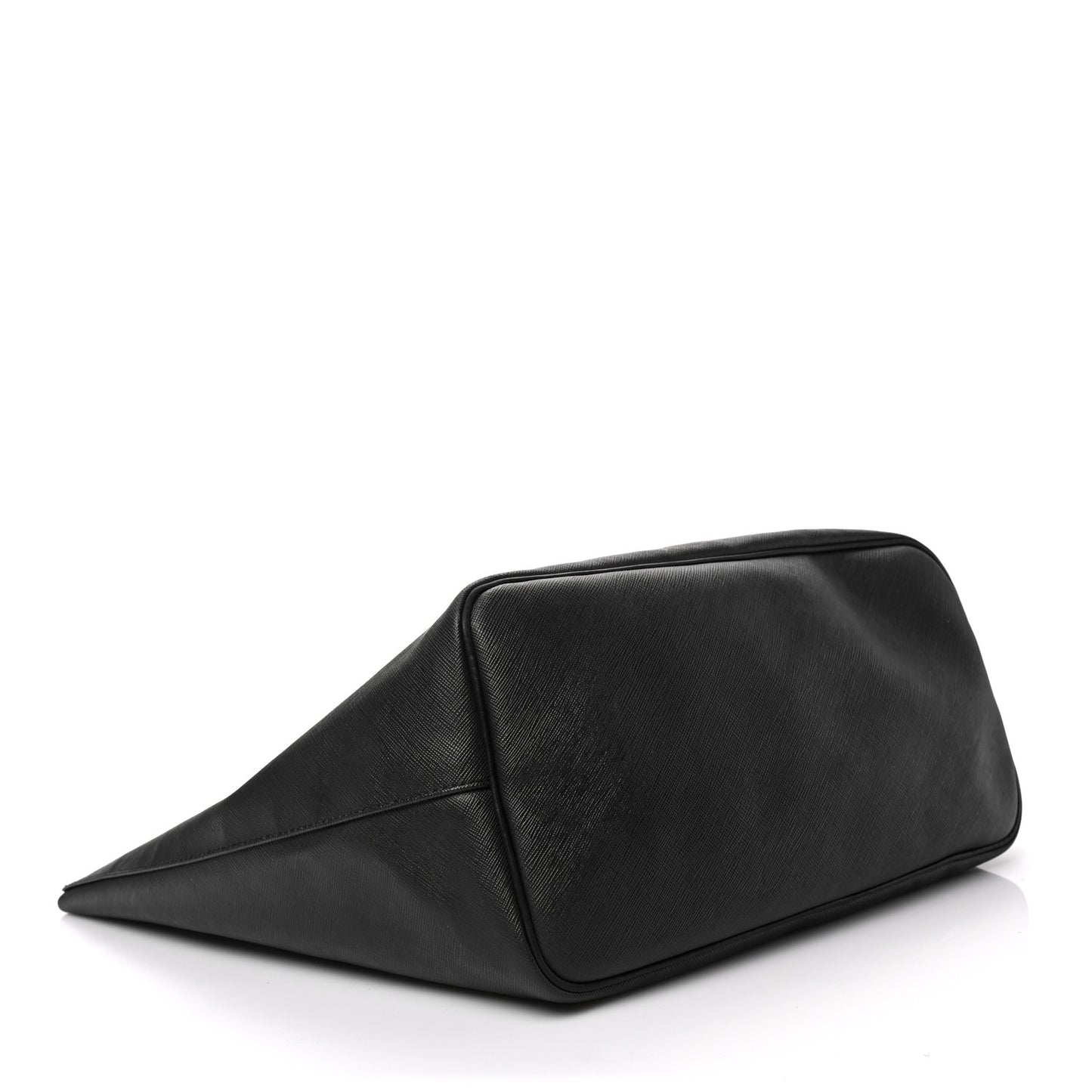 Textured Coated Canvas Rottweiler Print Antigona Tote Black