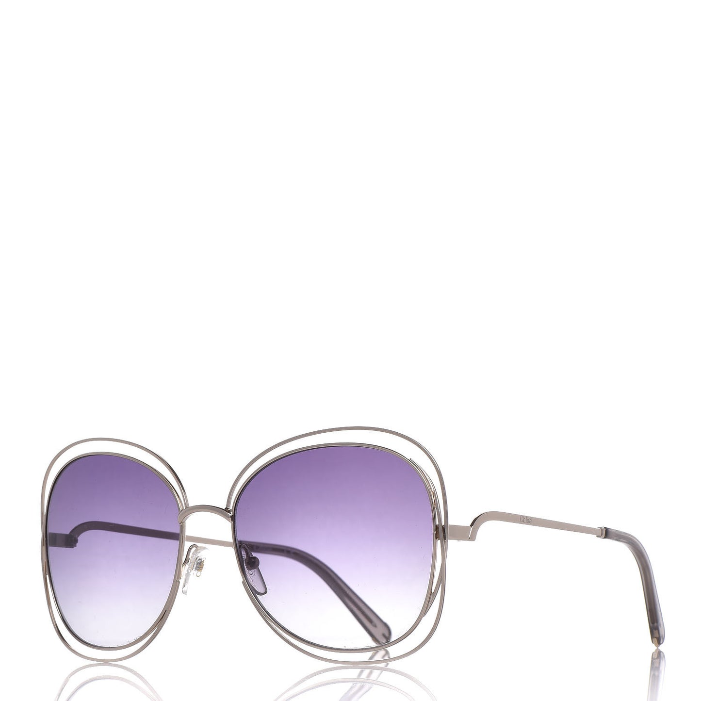 Oversize Round Carlina Sunglasses CE119S Gold Grey Metallic