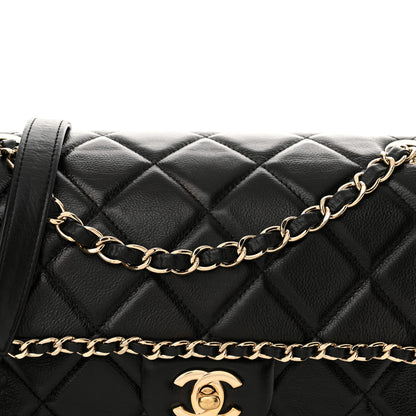 Chanel Crumpled Calfskin Medium Chain All Over Flap Black 8 of 11
