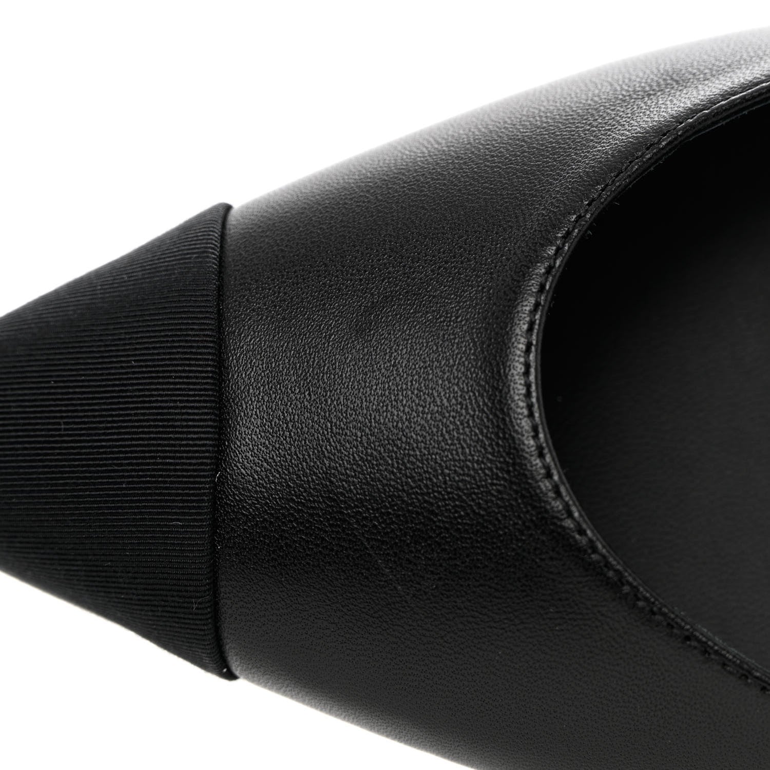 Chanel Lambskin Grosgrain Cap Toe Pearl Slingbacks 39 Black 9 of 14