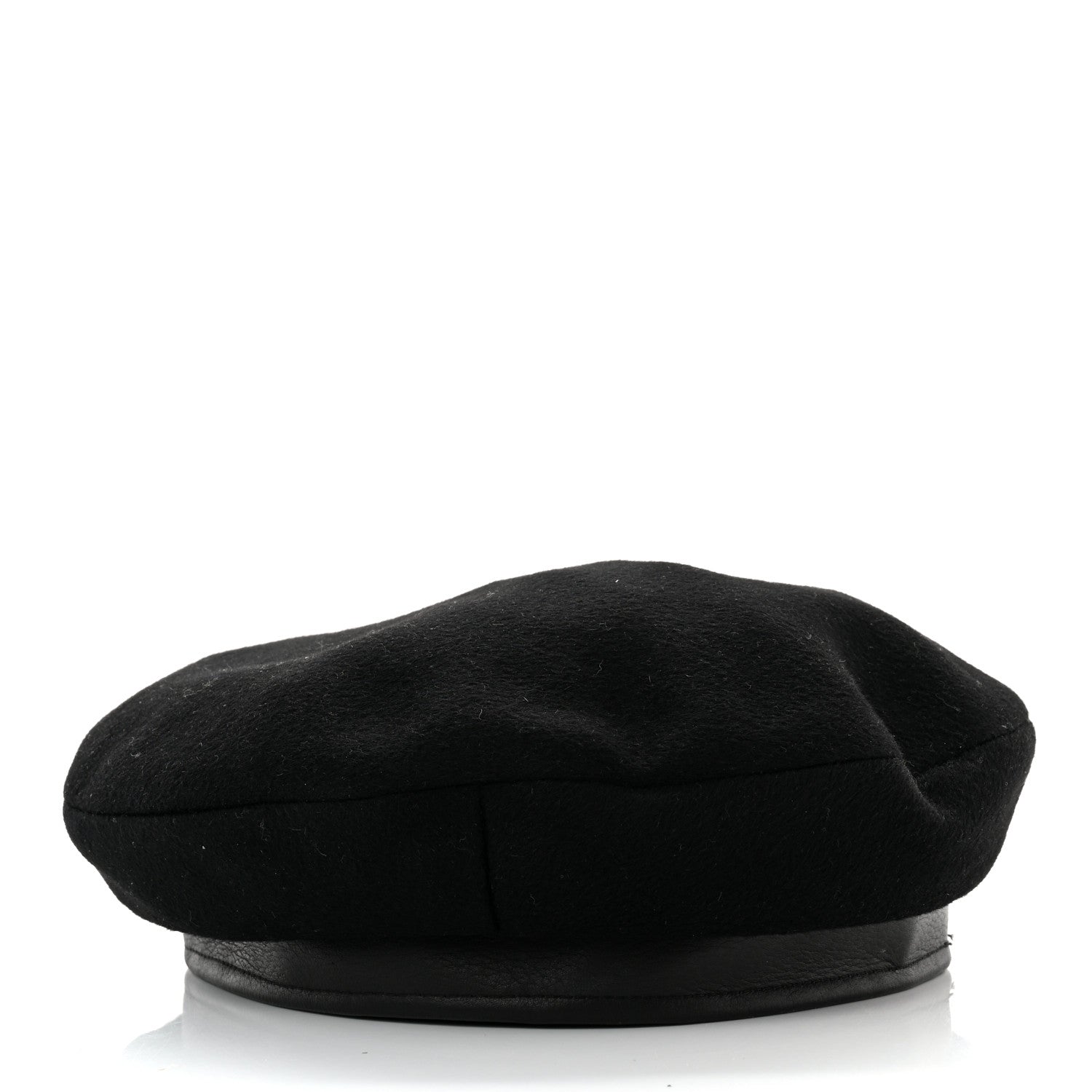 Hermes Cashmere Deerskin Beret 58 Black 4 of 8