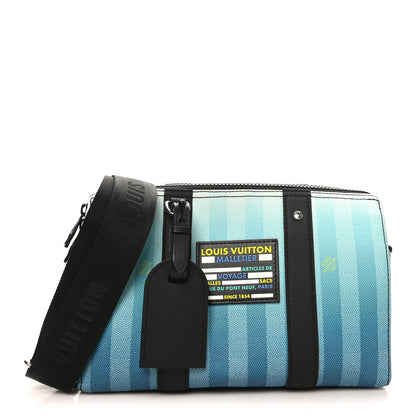 Louis Vuitton Damier Striped City Keepall Gradient Blue 1 of 9