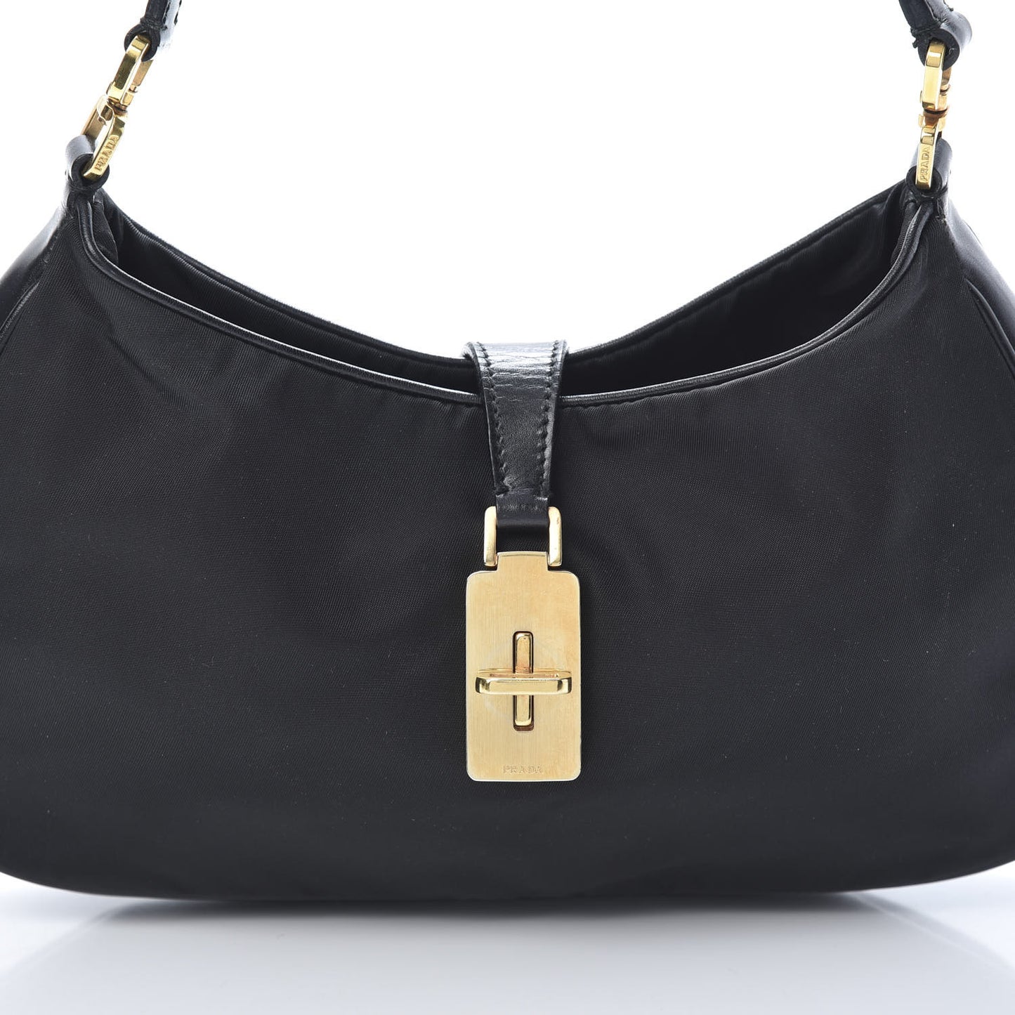 Tessuto Nylon Soft Calf Shoulder Bag Black