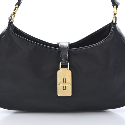 Prada Tessuto Nylon Soft Calf Shoulder Bag Black 8 of 11