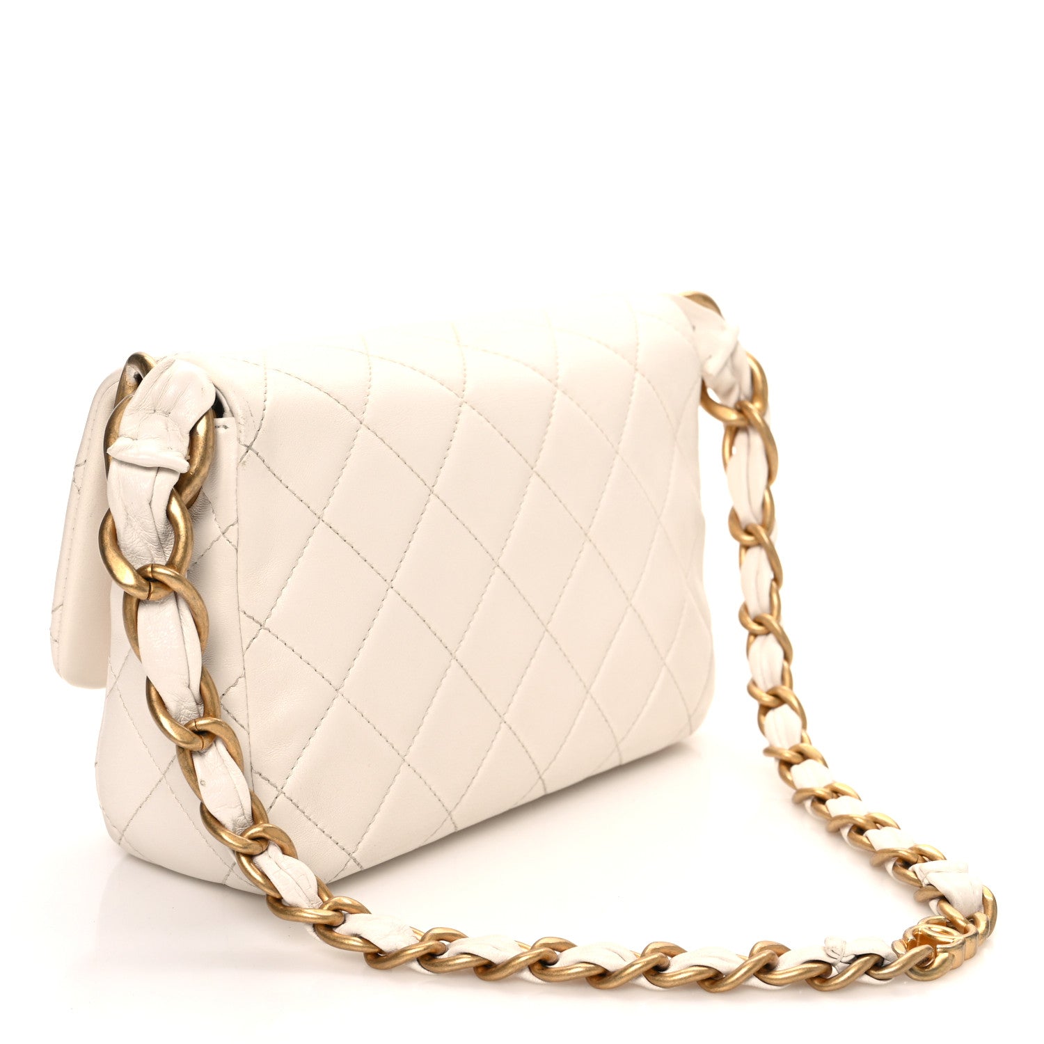 Chanel Lambskin Quilted CC Chain Flap Bag White 3 of 14