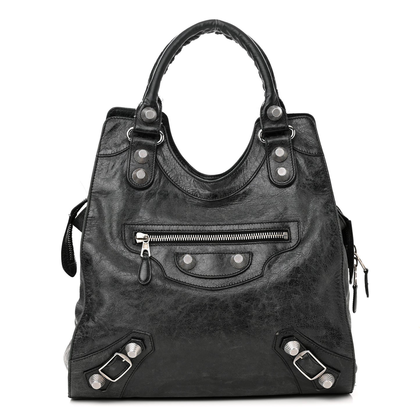 Agneau Giant 21 Silver Hardware Folder Black