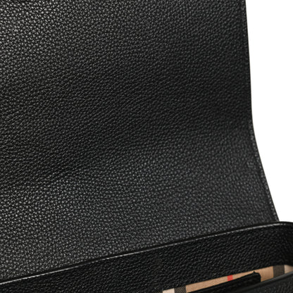 Burberry Grainy Calfskin Vintage Check Note Crossbody Bag Black 22 of 27