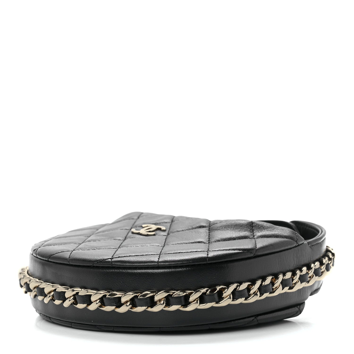 Chanel Lambskin Quilted Chain Around Pouch Black 9 of 11