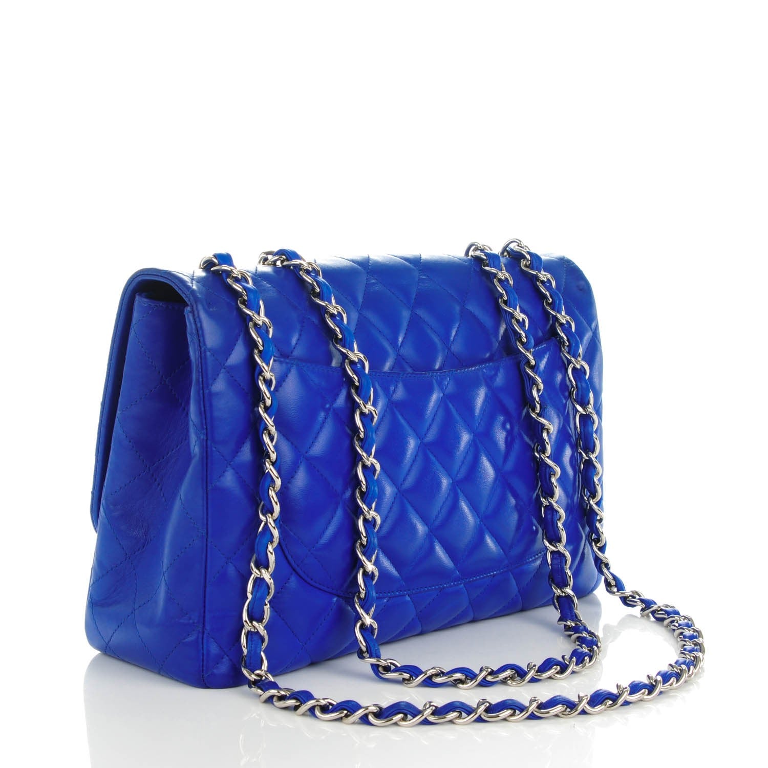 Chanel Lambskin Quilted Jumbo Single Flap Blue 3 of 10