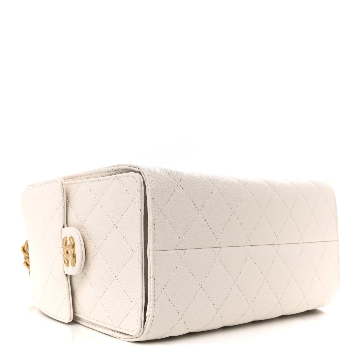 Caviar Quilted Small Chanel 25 Handbag White