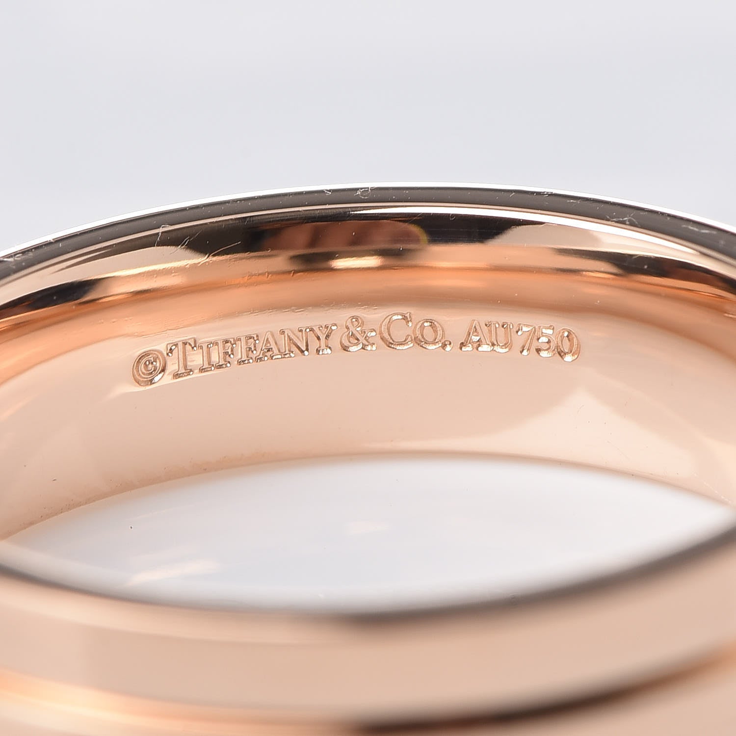 Tiffany 18K Rose Gold Two Narrow Ring 58 8.25 5 of 6