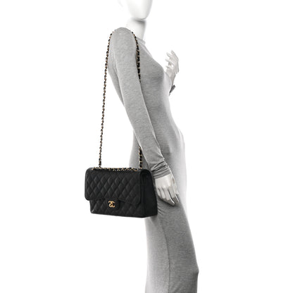 Chanel Caviar Quilted Jumbo Double Flap Black 2 of 11